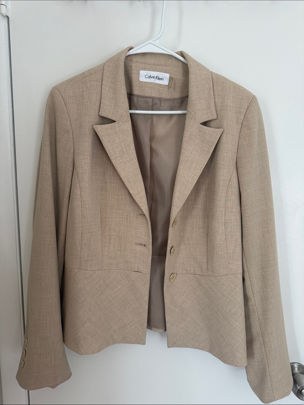 Calvin Klein Beige/Tan Tailored Women's Blazer
